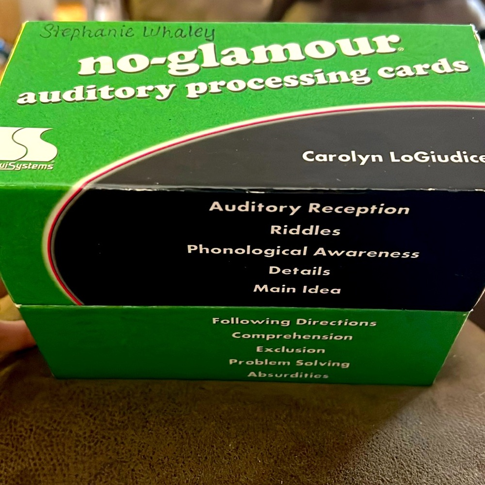 No Glamour Auditory Processing Cards by Carolyn LoGiudice